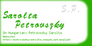 sarolta petrovszky business card